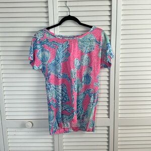 NWT Lilly Pulitzer Mikela top pink pout barefoot princess XS